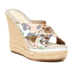 Womens Size 9 Floral Strappy Wedges by Modern Rush